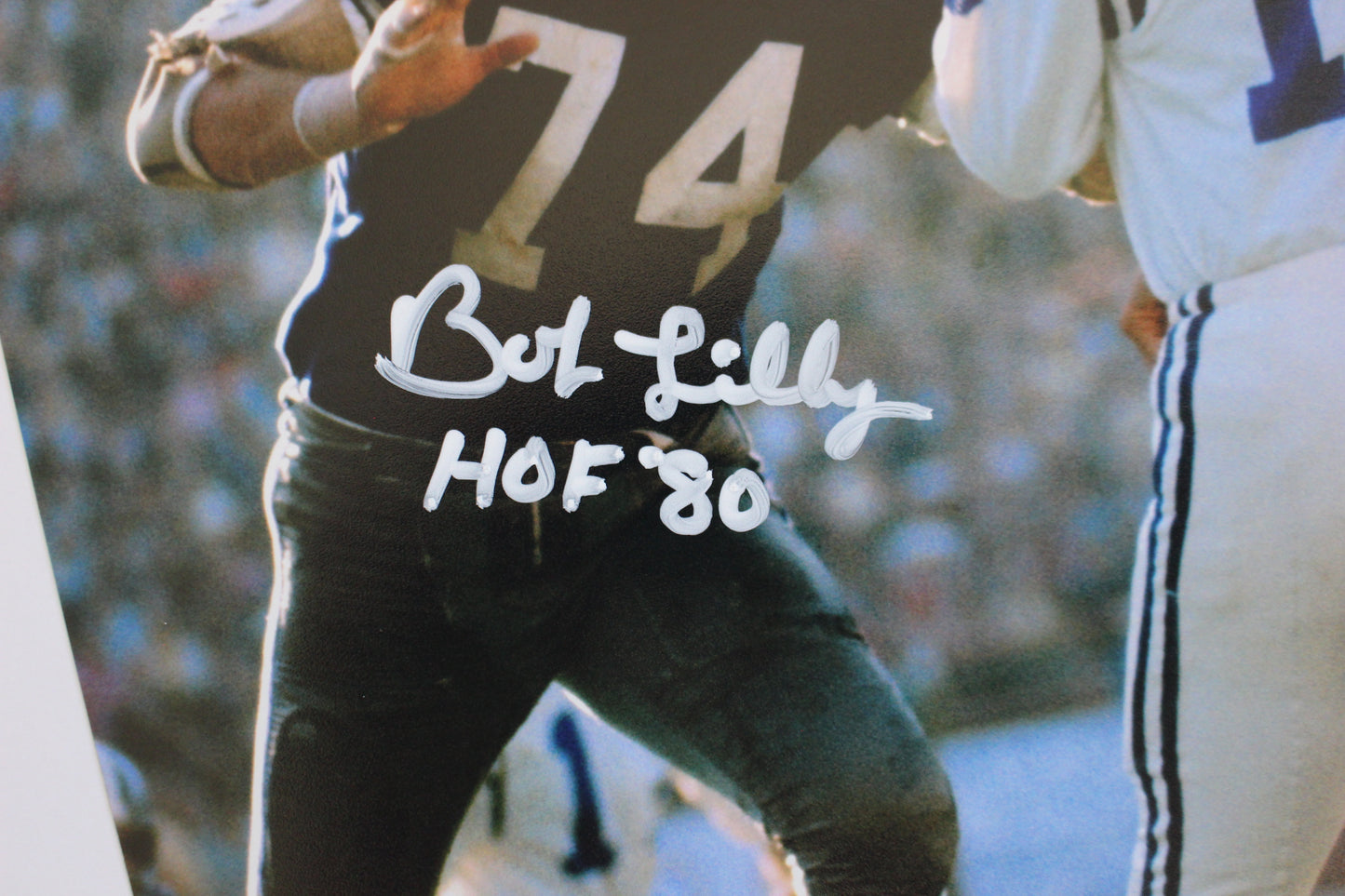 BOB LILLY DALLAS COWBOYS SIGNED 8x10 PHOTO vs COLTS w/HOF 80 JSA COA