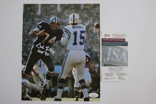 BOB LILLY DALLAS COWBOYS SIGNED 8x10 PHOTO vs COLTS w/HOF 80 JSA COA