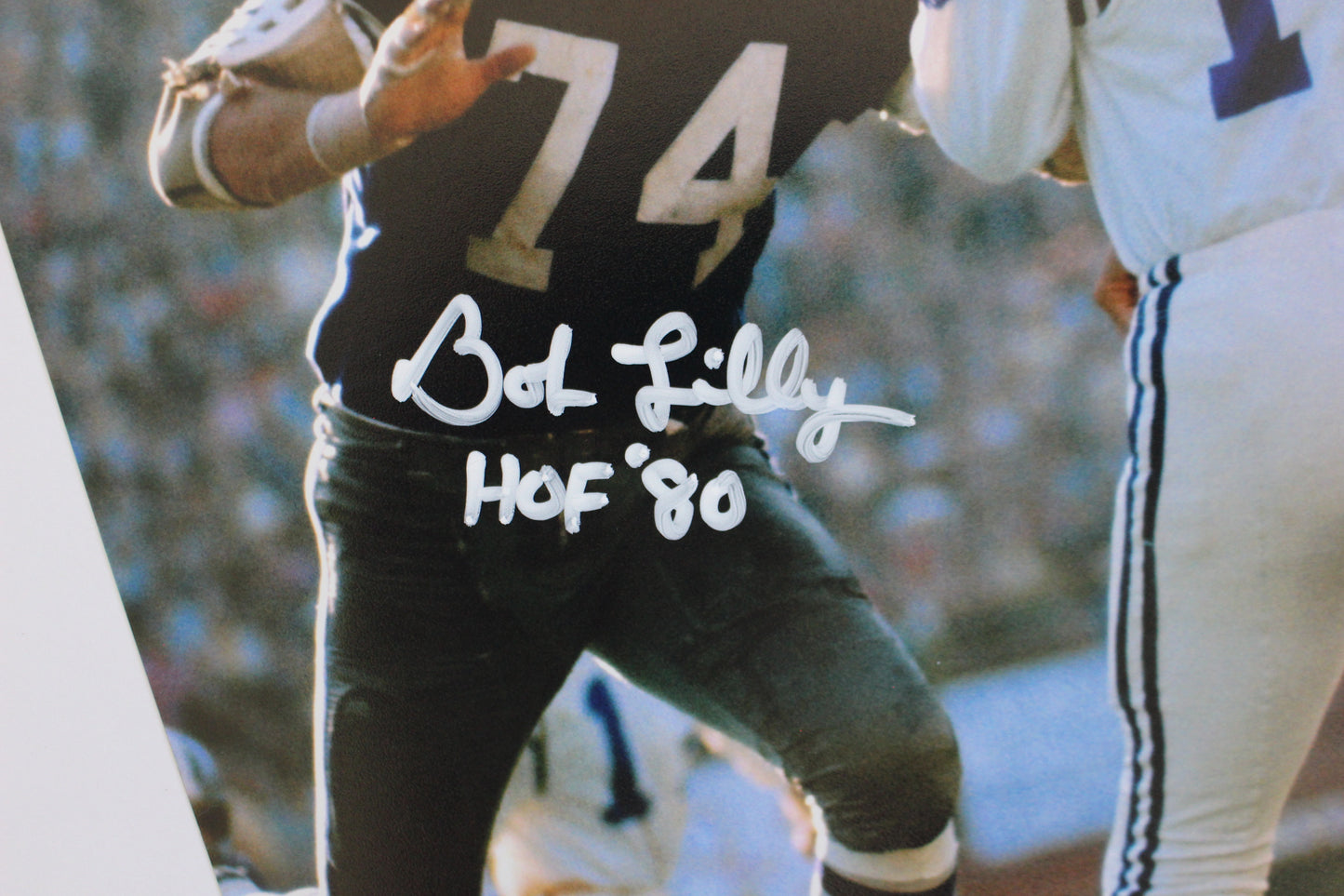 BOB LILLY DALLAS COWBOYS SIGNED 8x10 PHOTO vs COLTS w/HOF 80 JSA COA