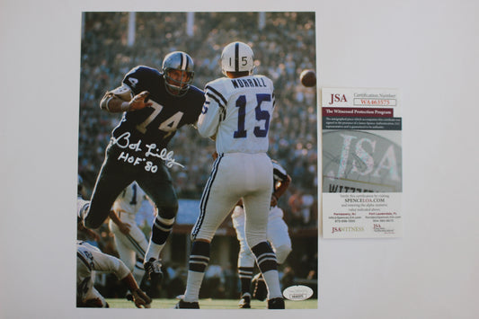 BOB LILLY DALLAS COWBOYS SIGNED 8x10 PHOTO vs COLTS w/HOF 80 JSA COA