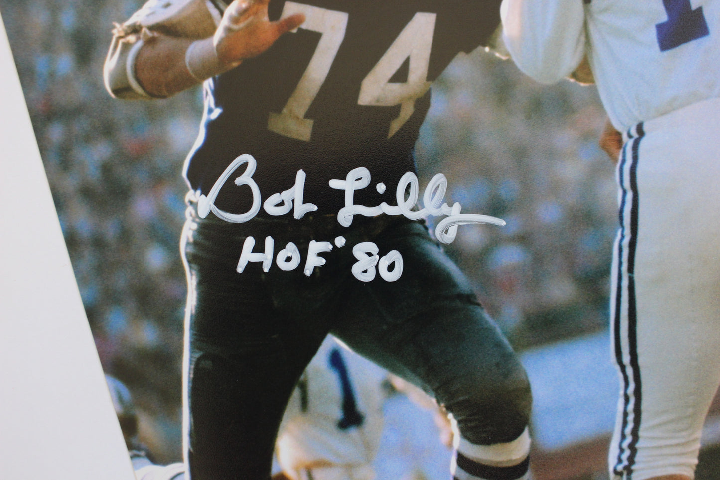 BOB LILLY DALLAS COWBOYS SIGNED 8x10 PHOTO vs COLTS w/HOF 80 JSA COA