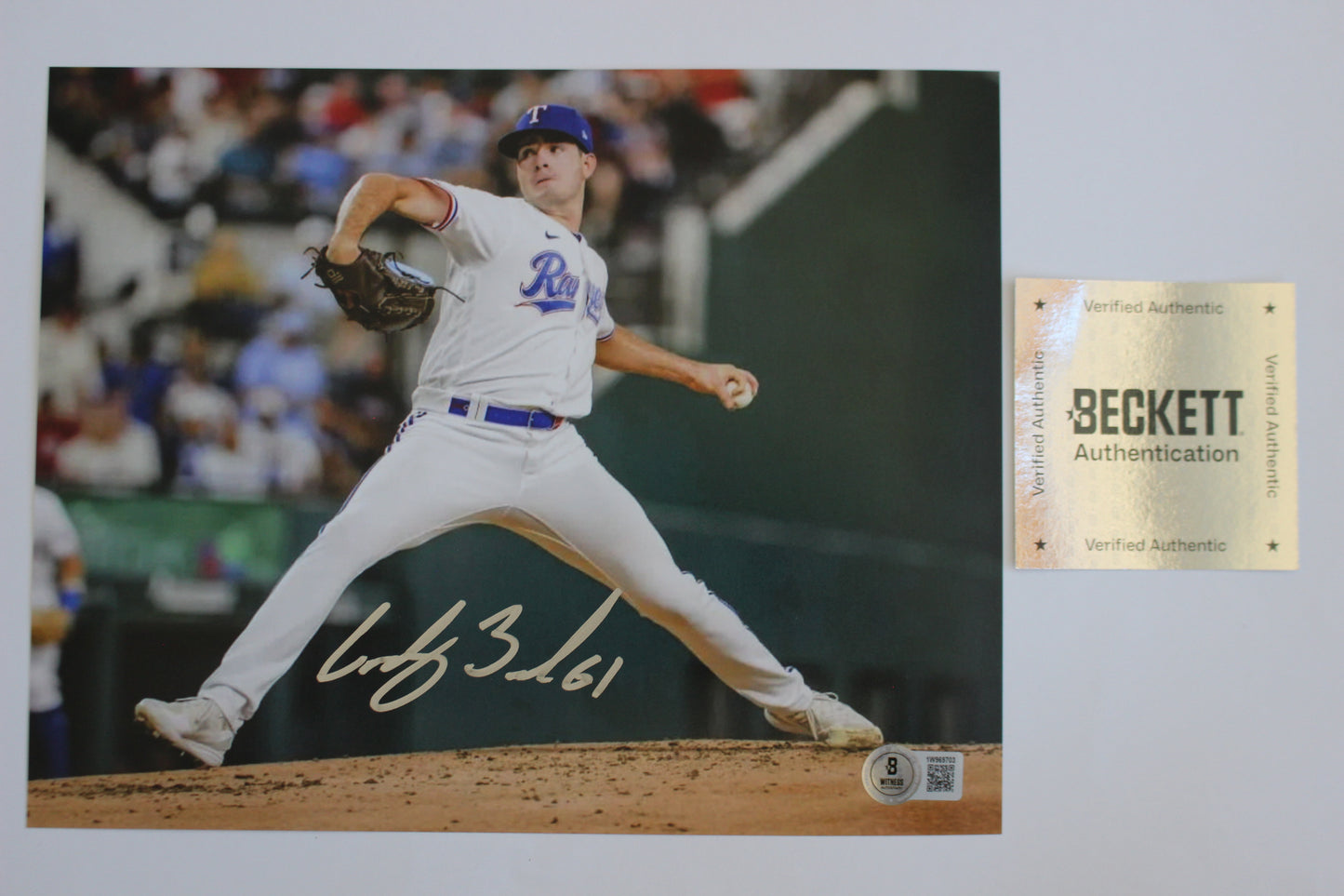 CODY BRADFORD TEXAS RANGERS SIGNED 8x10 PHOTO Baylor Bears BAS
