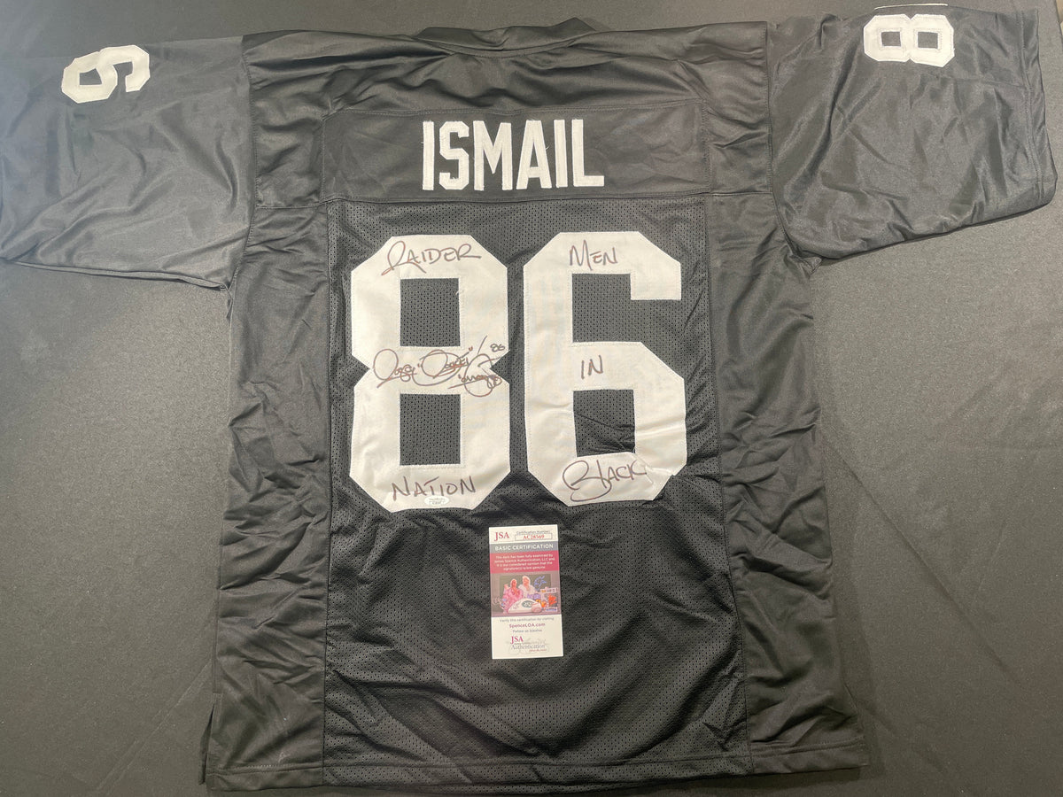 RAGHIB ROCKET ISMAIL RAIDERS SIGNED JERSEY MEN IN BLACK JSA COA