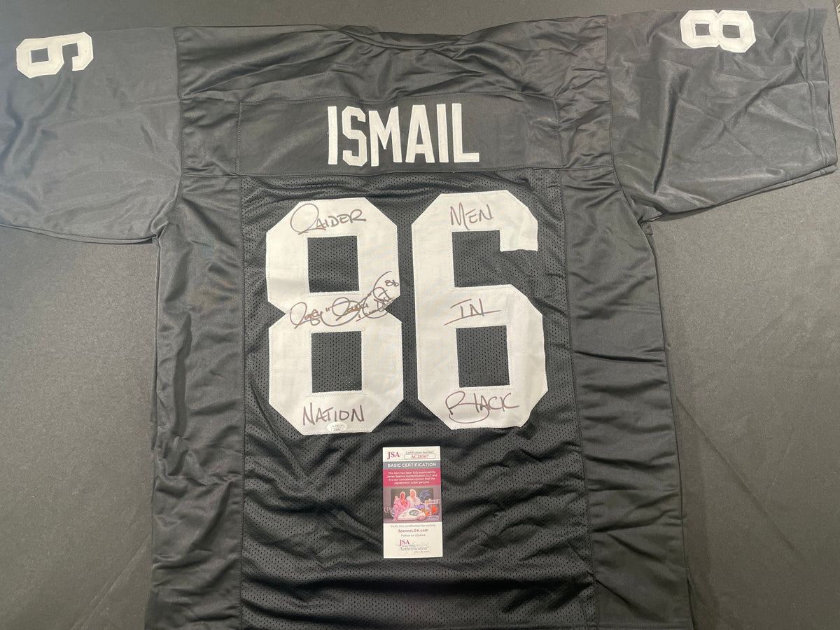 RAGHIB ROCKET ISMAIL RAIDERS SIGNED JERSEY MEN IN BLACK JSA COA