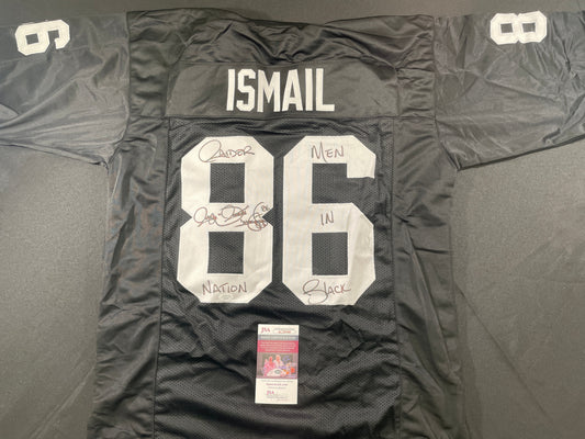 RAGHIB ROCKET ISMAIL RAIDERS SIGNED JERSEY MEN IN BLACK JSA COA