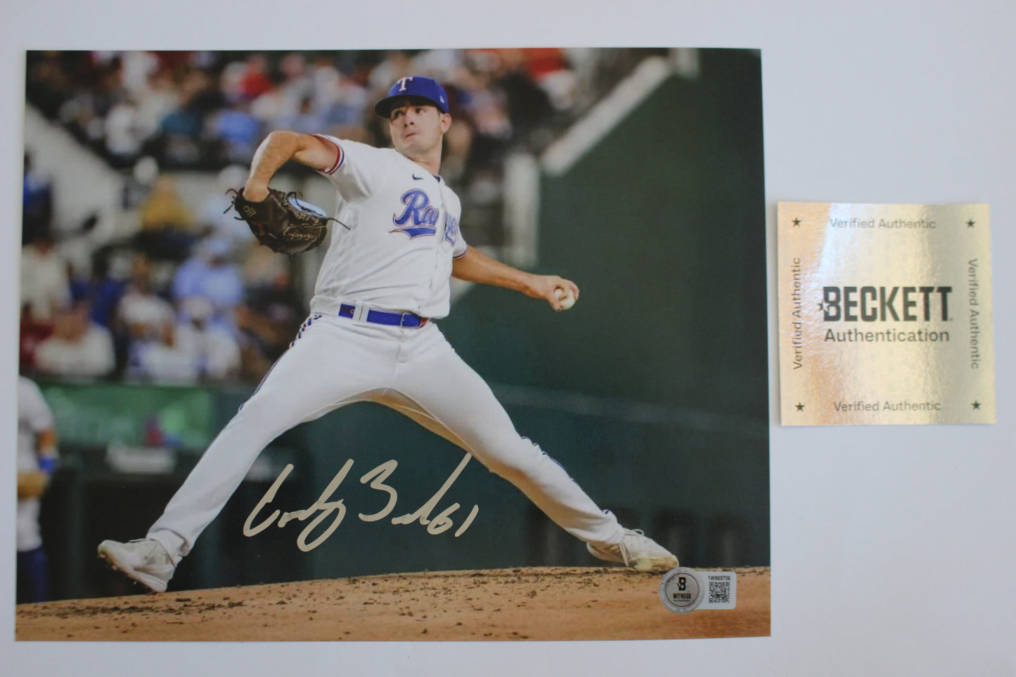 CODY BRADFORD TEXAS RANGERS SIGNED 8x10 PHOTO Baylor Bears BAS