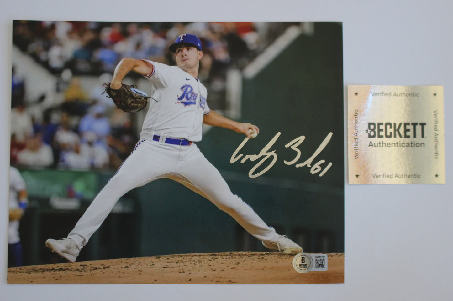 CODY BRADFORD TEXAS RANGERS SIGNED 8x10 PHOTO Baylor Bears BAS