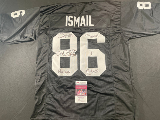 RAGHIB ROCKET ISMAIL RAIDERS SIGNED JERSEY Silver & Black JSA COA