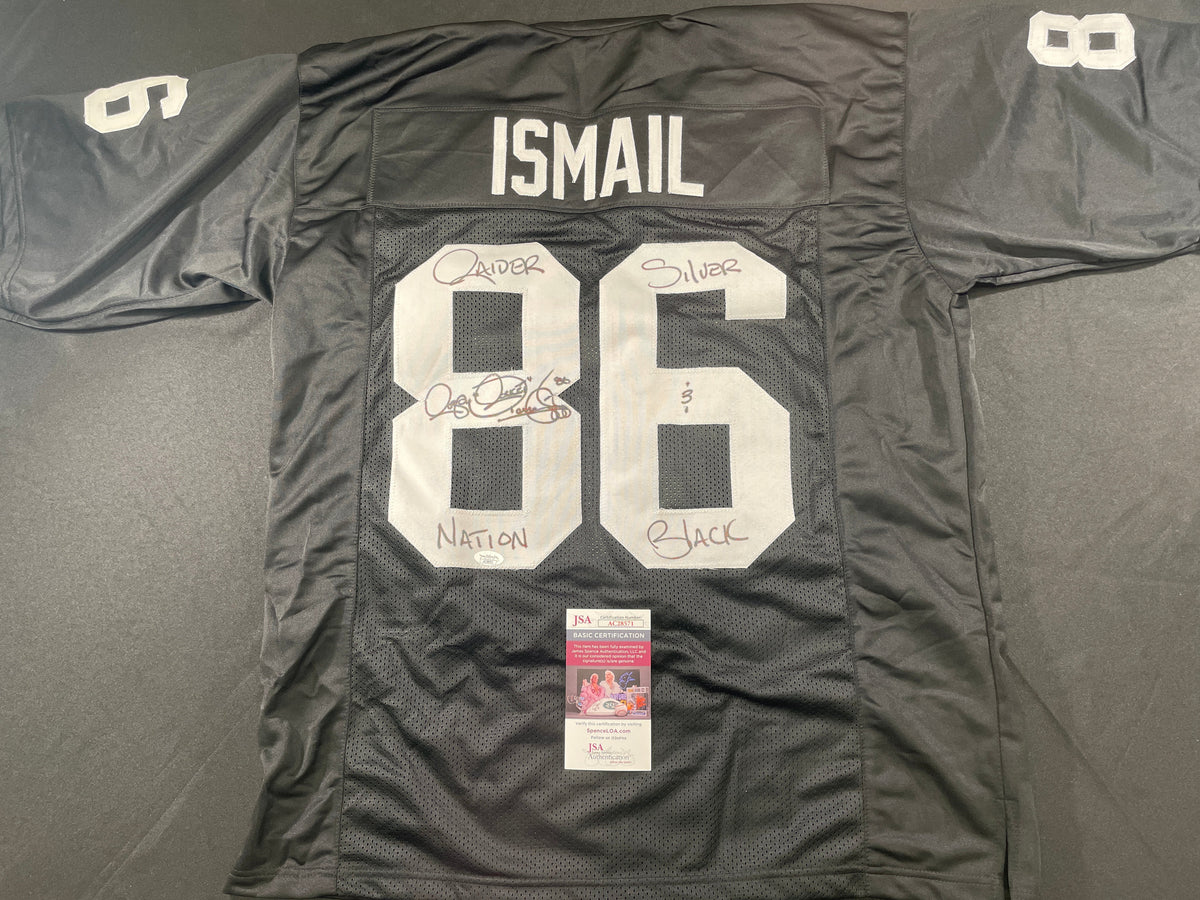 RAGHIB ROCKET ISMAIL RAIDERS SIGNED JERSEY MEN IN BLACK JSA COA