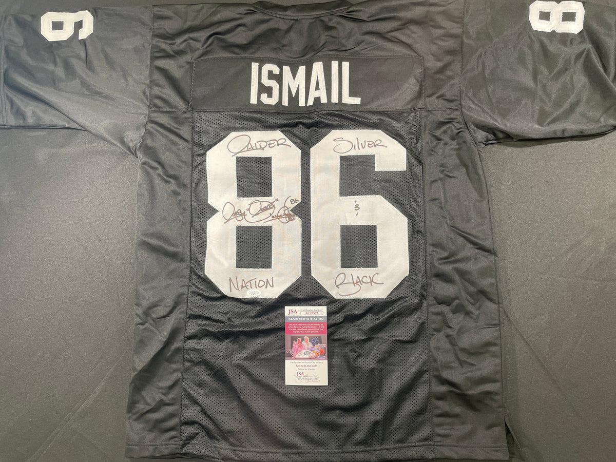 RAGHIB ROCKET ISMAIL RAIDERS SIGNED JERSEY Silver & Black JSA COA