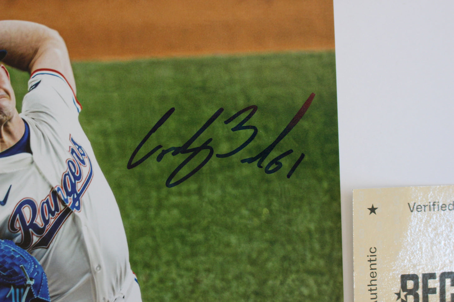 CODY BRADFORD TEXAS RANGERS SIGNED 8x10 PHOTO Throwing Ks BAS