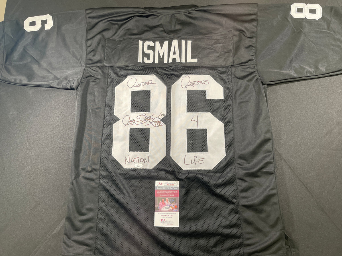 RAGHIB ROCKET ISMAIL RAIDERS SIGNED JERSEY Silver & Black JSA COA