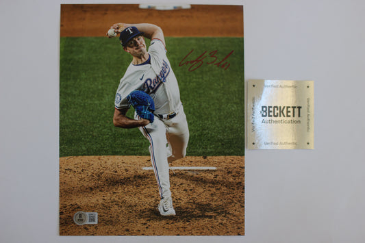 CODY BRADFORD TEXAS RANGERS SIGNED 8x10 PHOTO Throwing Ks BAS