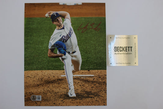 CODY BRADFORD TEXAS RANGERS SIGNED 8x10 PHOTO Throwing Ks BAS
