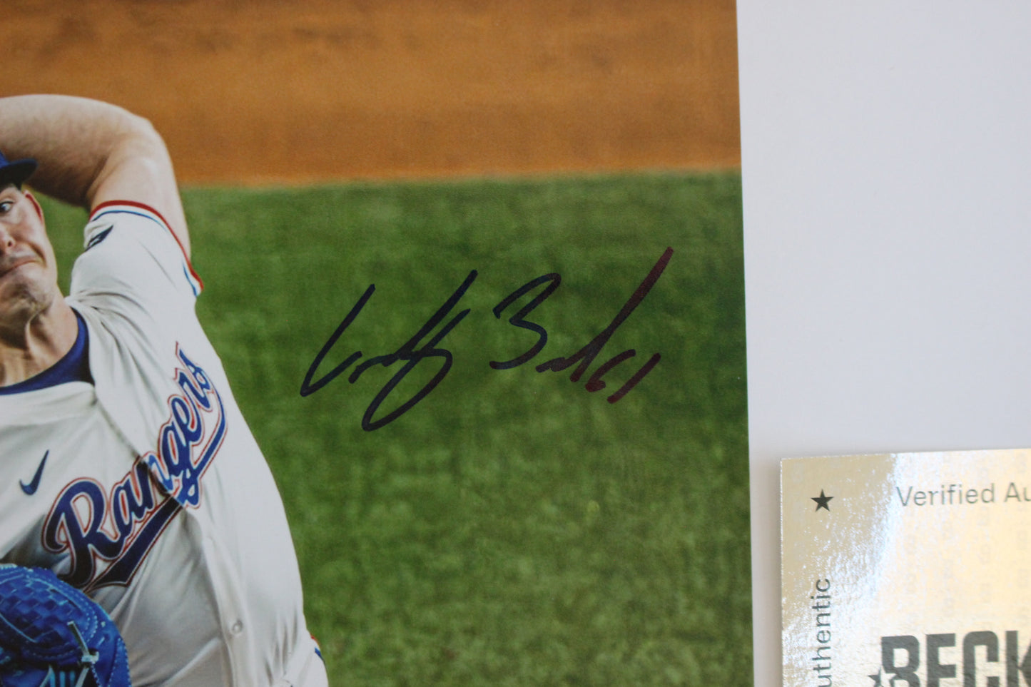 CODY BRADFORD TEXAS RANGERS SIGNED 8x10 PHOTO Throwing Ks BAS