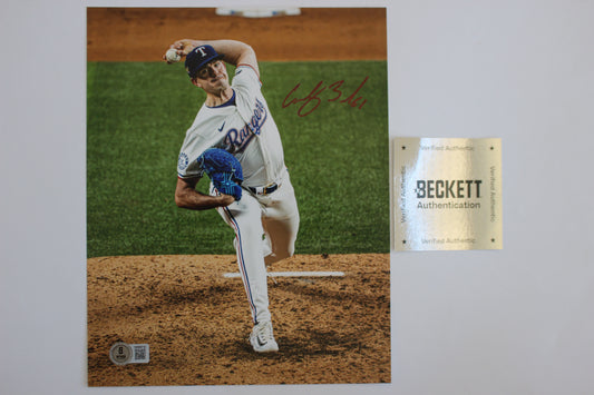 CODY BRADFORD TEXAS RANGERS SIGNED 8x10 PHOTO Throwing Ks BAS