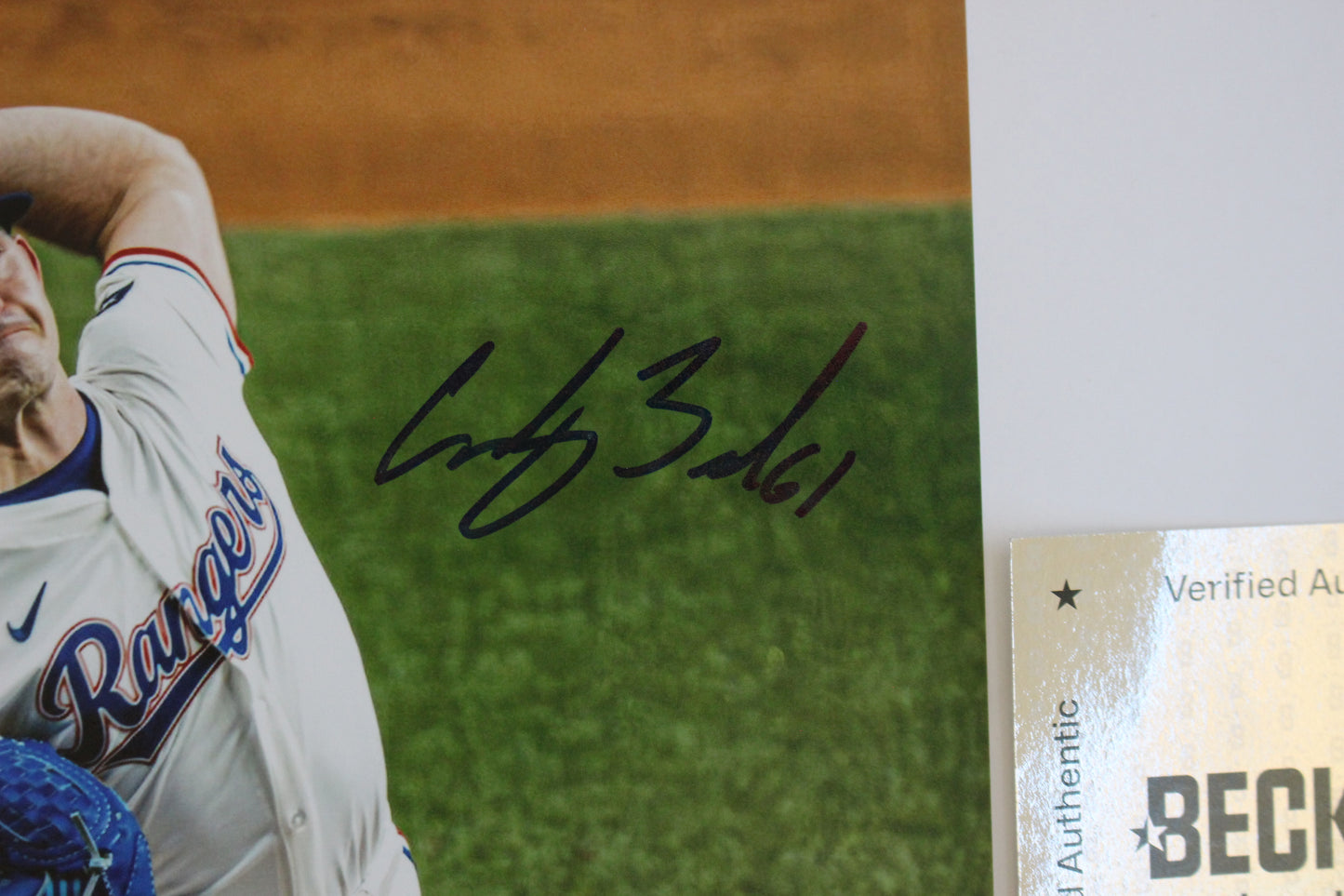 CODY BRADFORD TEXAS RANGERS SIGNED 8x10 PHOTO Throwing Ks BAS