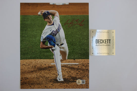CODY BRADFORD TEXAS RANGERS SIGNED 8x10 PHOTO Throwing Ks BAS