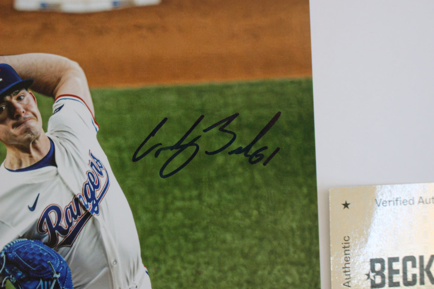 CODY BRADFORD TEXAS RANGERS SIGNED 8x10 PHOTO Throwing Ks BAS