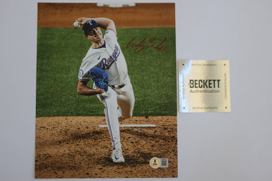 CODY BRADFORD TEXAS RANGERS SIGNED 8x10 PHOTO Throwing Ks BAS