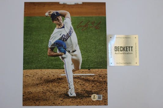 CODY BRADFORD TEXAS RANGERS SIGNED 8x10 PHOTO Throwing Ks BAS