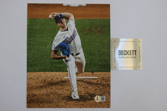 CODY BRADFORD TEXAS RANGERS SIGNED 8x10 PHOTO Throwing Ks BAS