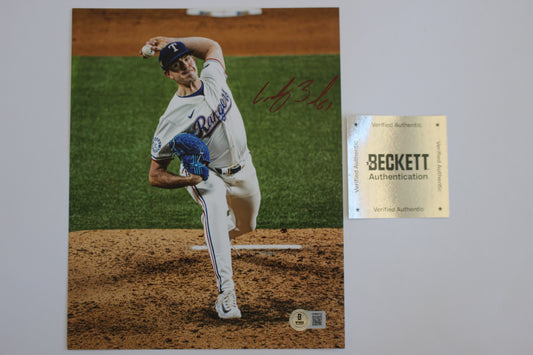 CODY BRADFORD TEXAS RANGERS SIGNED 8x10 PHOTO Throwing Ks BAS