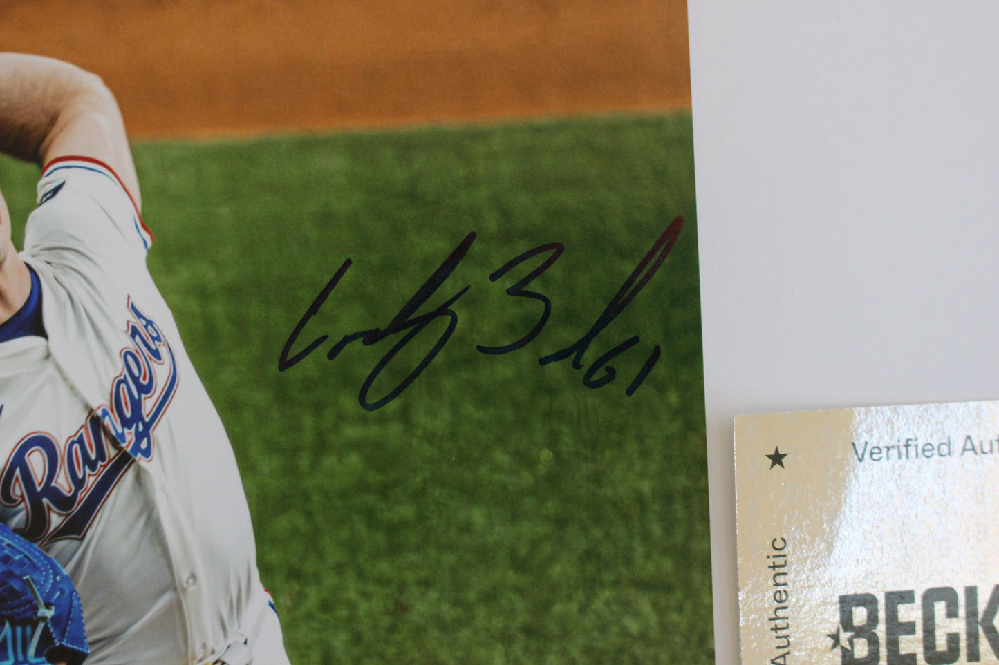 CODY BRADFORD TEXAS RANGERS SIGNED 8x10 PHOTO Throwing Ks BAS