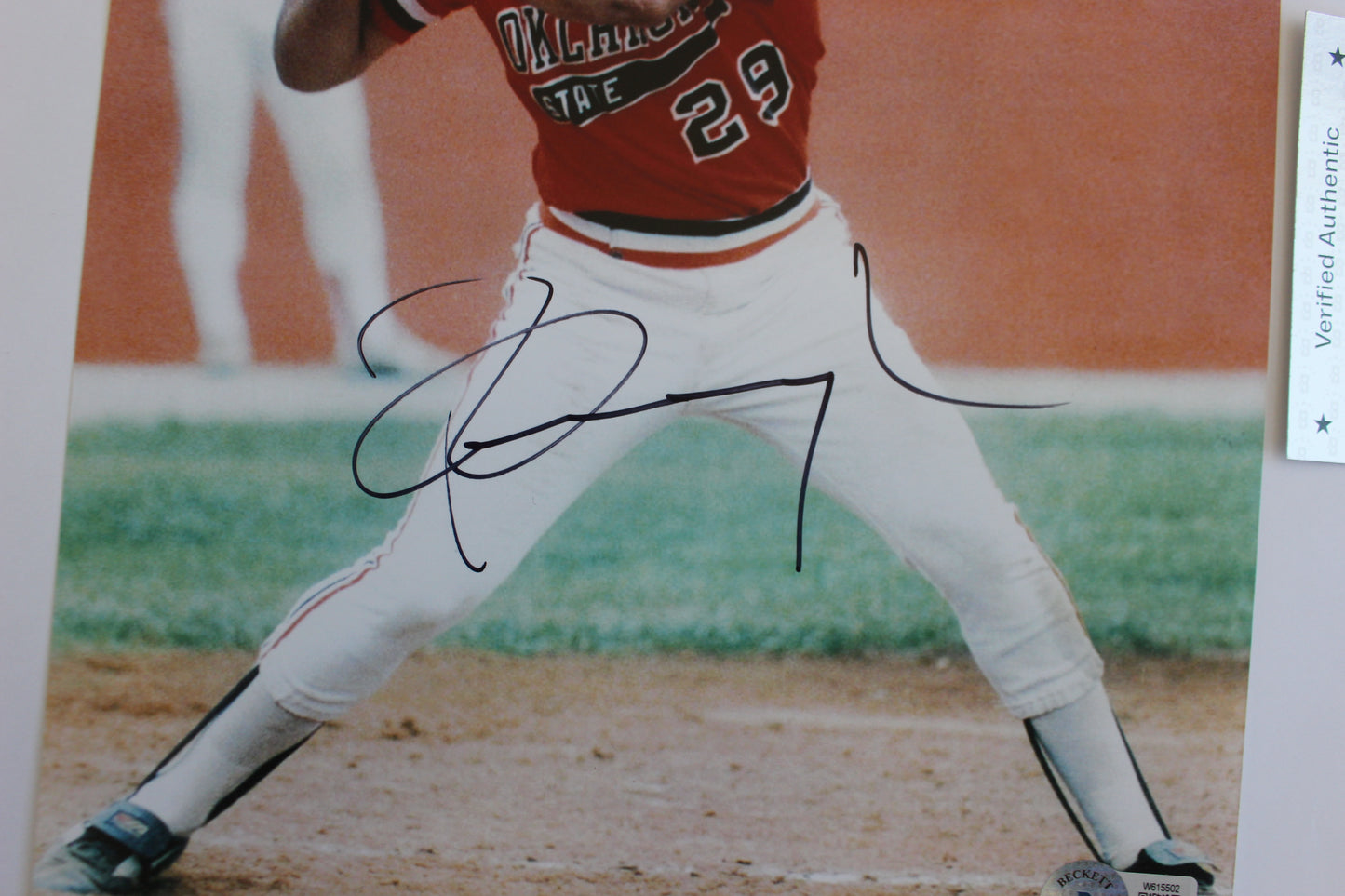 PETE INGCAVLIA OKLAHOMA STATE COWBOYS SIGNED 8x10 PHOTO BAS