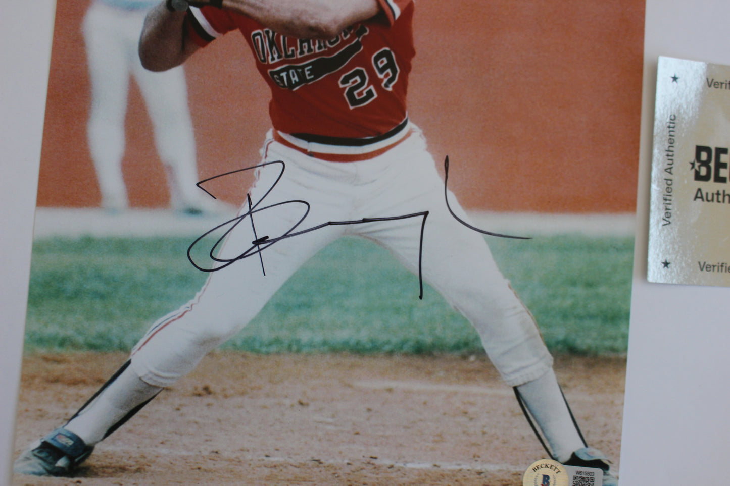 PETE INGCAVLIA OKLAHOMA STATE COWBOYS SIGNED 8x10 PHOTO BAS