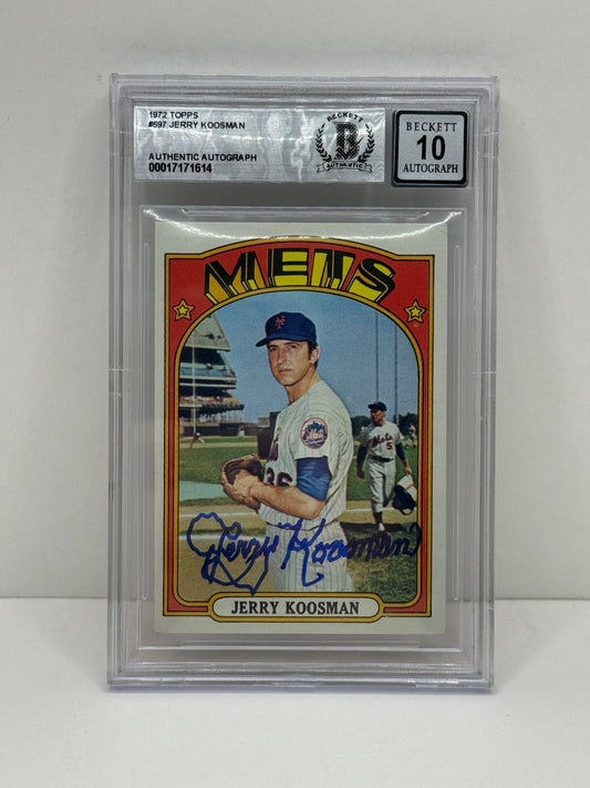 1972 Topps #697 Jerry Koosman BGS 10 Autograph