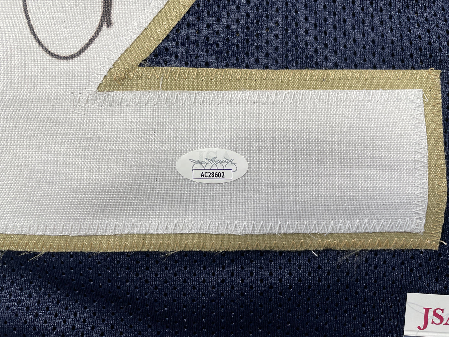 ROCKET ISMAIL NOTRE DAME SIGNED JERSEY (FULL SIG) w/"1988 National Champs" JSA