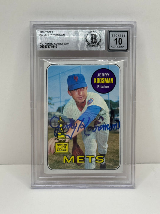 1969 Topps #90 Jerry Koosman BGS 10 Autograph