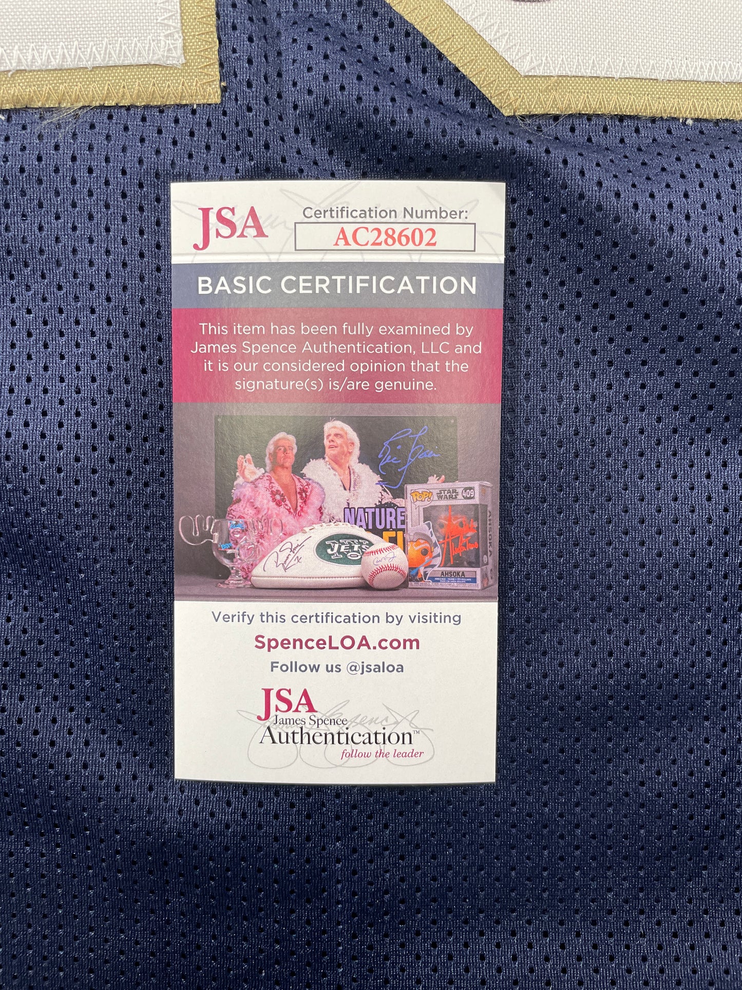 ROCKET ISMAIL NOTRE DAME SIGNED JERSEY (FULL SIG) w/"1988 National Champs" JSA