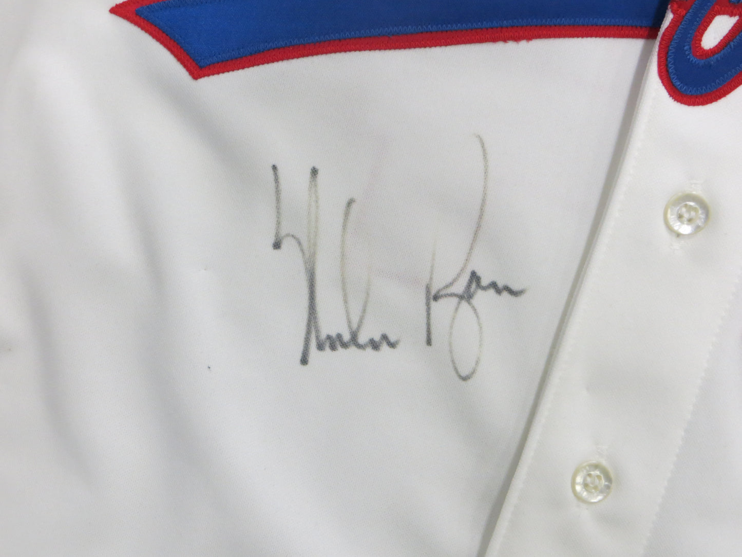 NOLAN RYAN SIGNED TEXAS RANGERS 1990 Game Model RAWLINGS JERSEY JSA