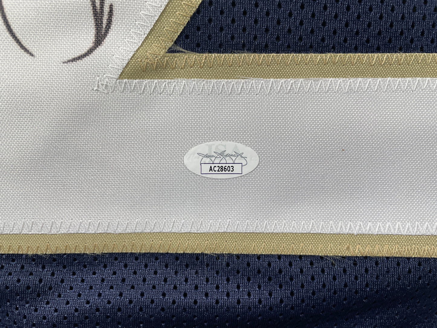 ROCKET ISMAIL NOTRE DAME SIGNED JERSEY (FULL SIG) w/"1988 National Champs" JSA