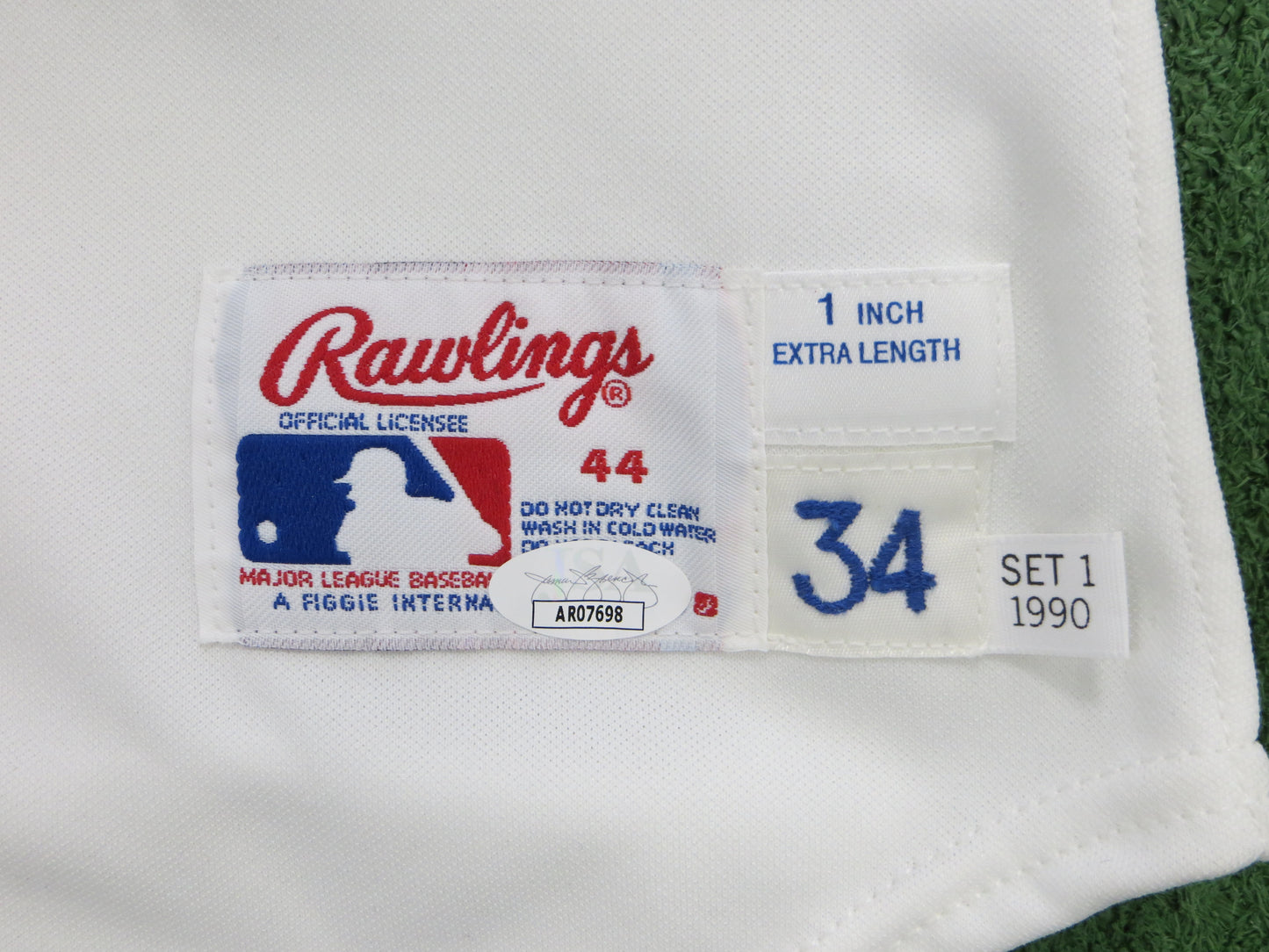 NOLAN RYAN SIGNED TEXAS RANGERS 1990 Game Model RAWLINGS JERSEY JSA