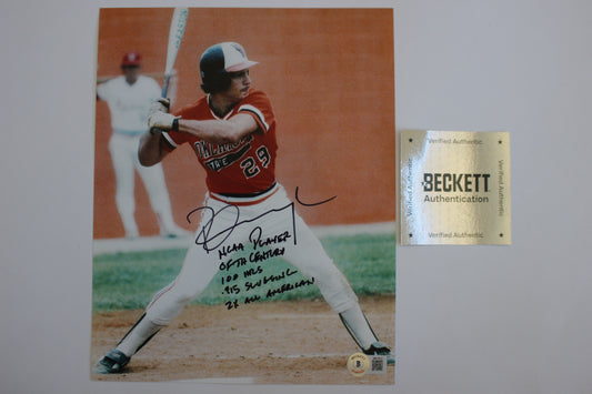 PETE INGCAVLIA OK STATE COWBOYS SIGNED 8x10 PHOTO w/STATS BAS