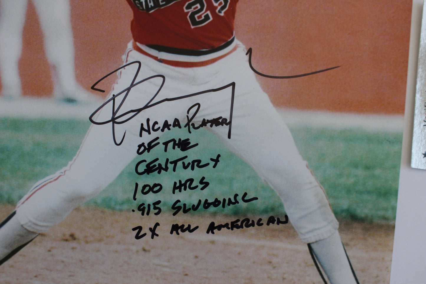 PETE INGCAVLIA OK STATE COWBOYS SIGNED 8x10 PHOTO w/STATS BAS