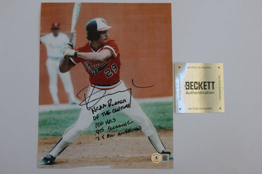 PETE INGCAVLIA OK STATE COWBOYS SIGNED 8x10 PHOTO w/STATS BAS