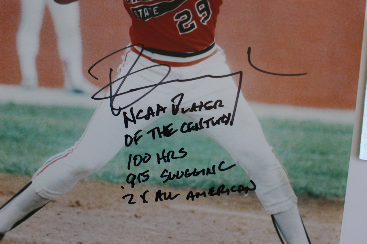 PETE INGCAVLIA OK STATE COWBOYS SIGNED 8x10 PHOTO w/STATS BAS