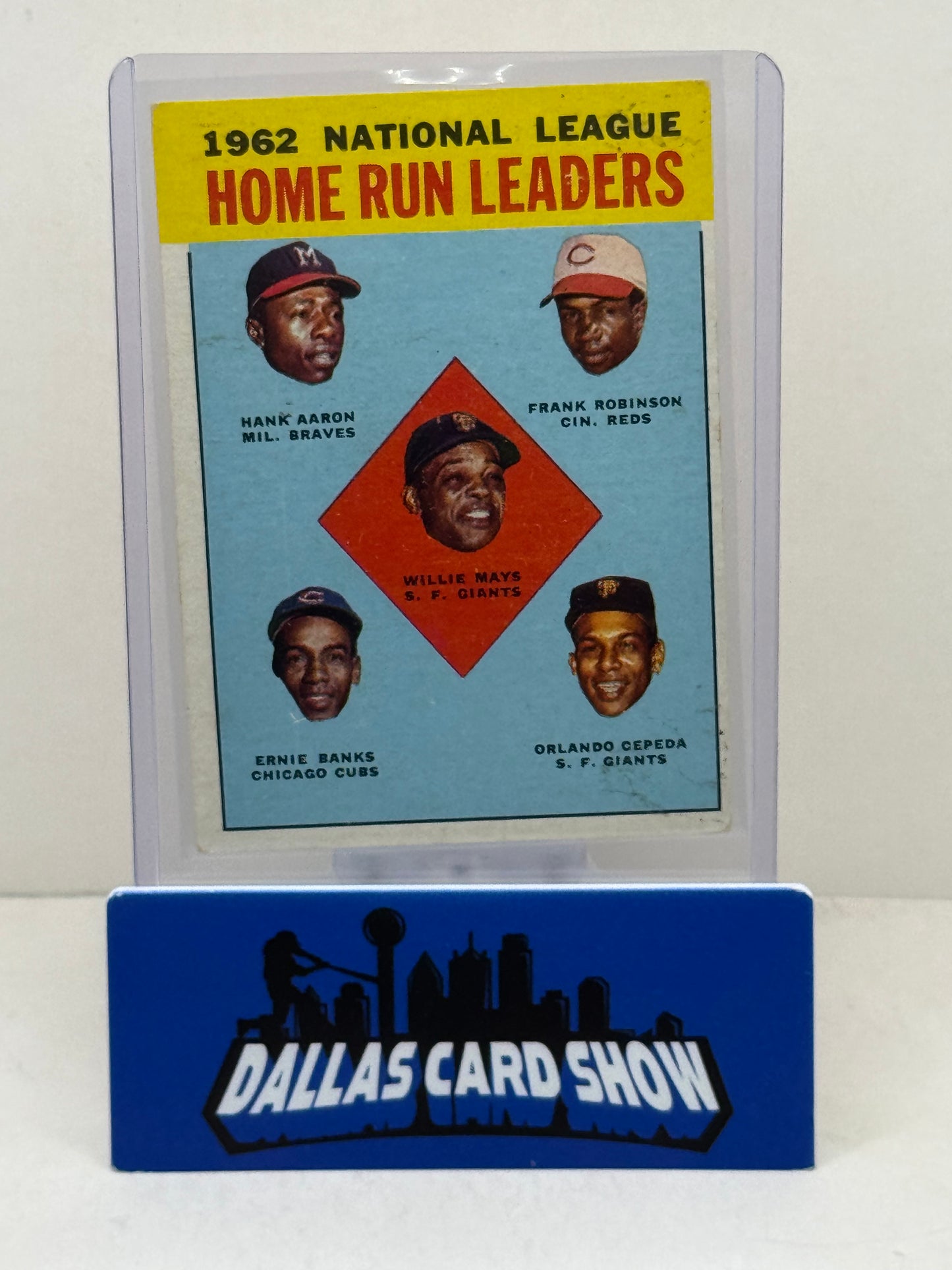 1961 Topps #3 '62 Home Run Leaders (Aaron, Robinson, Mays, Banks, Cepeda)