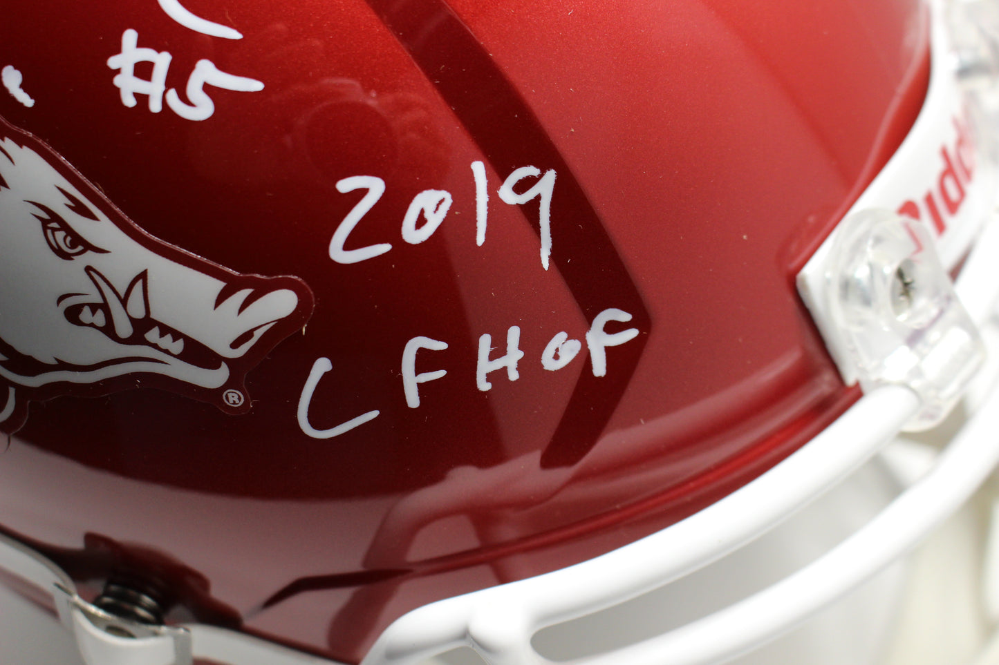 DARREN McFADDEN SIGNED ARKANSAS RAZORBACKS FULL SIZE HELMET wINSCs JSA