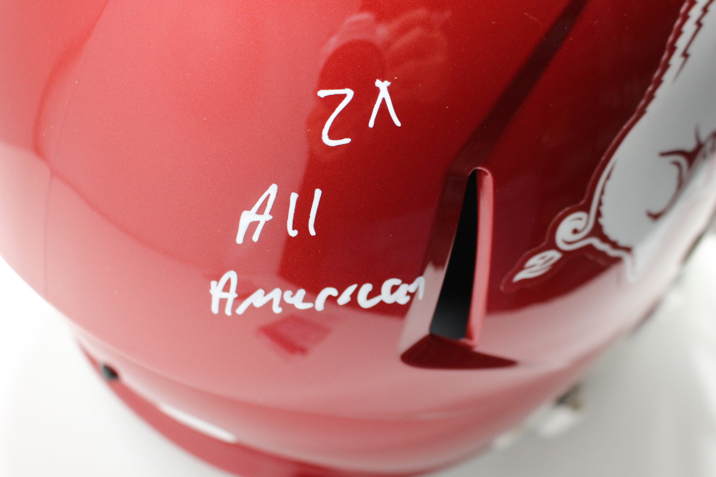 DARREN McFADDEN SIGNED ARKANSAS RAZORBACKS FULL SIZE HELMET wINSCs JSA