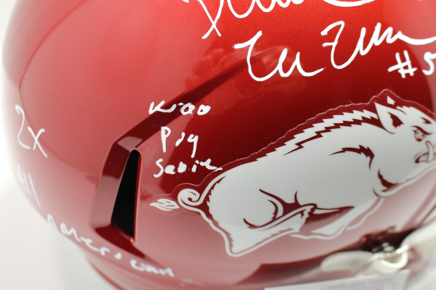 DARREN McFADDEN SIGNED ARKANSAS RAZORBACKS FULL SIZE HELMET wINSCs JSA