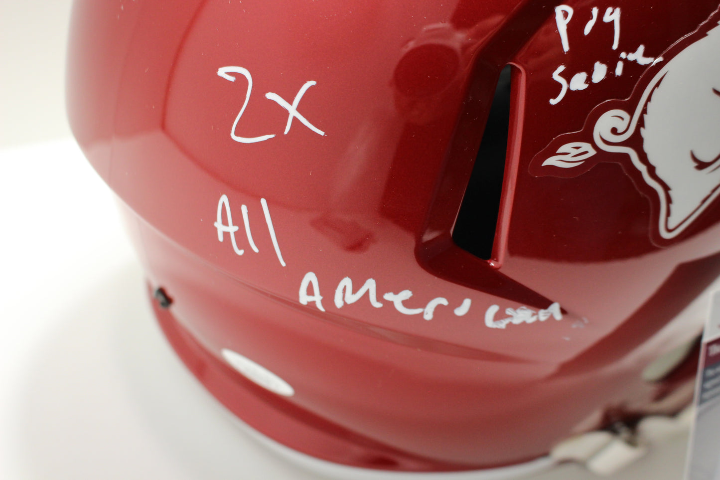 DARREN McFADDEN SIGNED ARKANSAS RAZORBACKS FULL SIZE HELMET wINSCs JSA