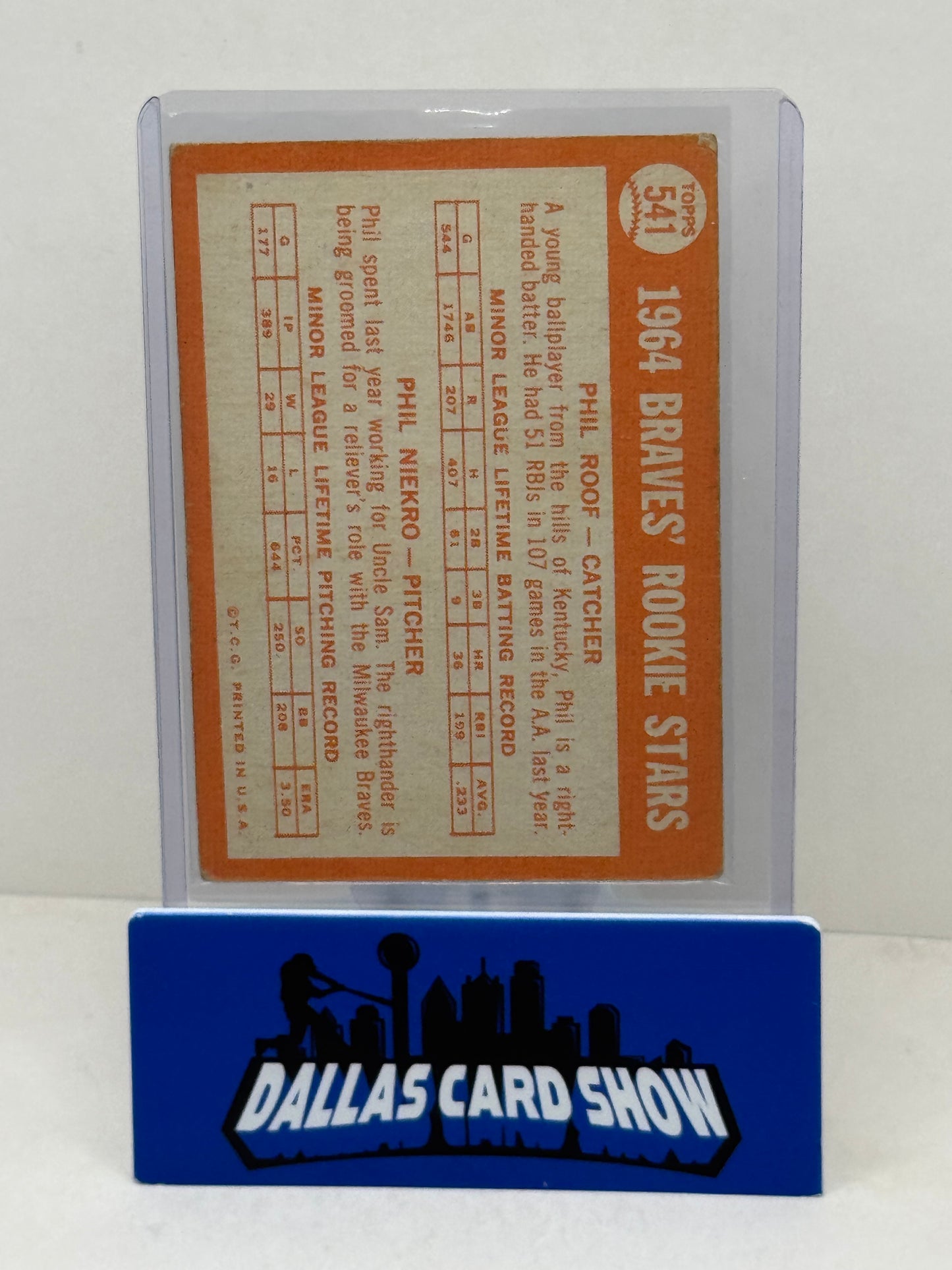 1964 Topps #541 Phil Niekro/Phil Roof RC