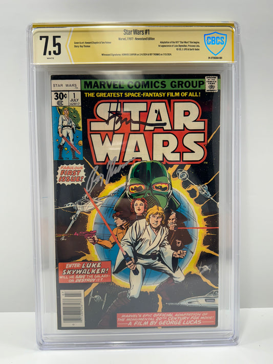 1977 Star Wars #1 Signed By Howard Chaikin and Roy Thomas CBCS 7.5