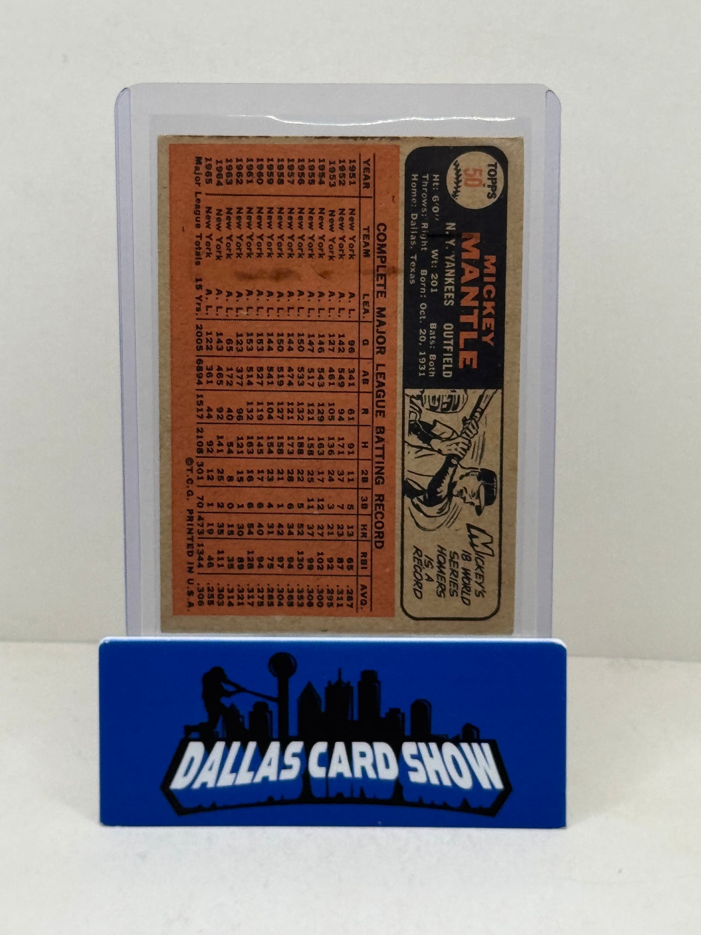 1966 Topps #50 Mickey Mantle (low grade)