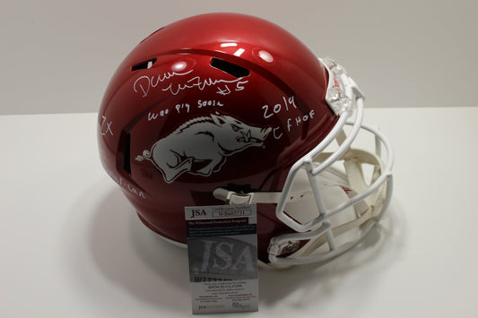 DARREN McFADDEN SIGNED ARKANSAS RAZORBACKS FULL SIZE HELMET wINSCs JSA